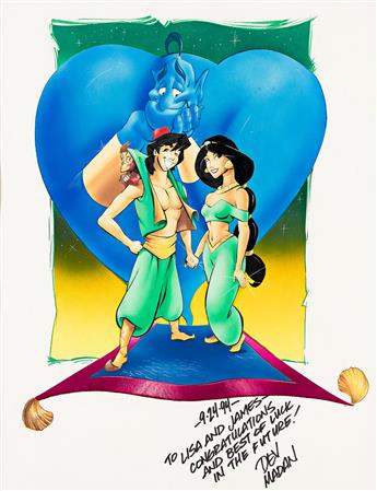 DEV MADAN / WALT DISNEY STUDIOS Aladdin, Jasmine, and Genie.                                                                                     